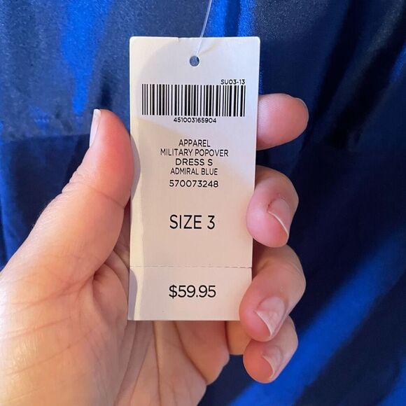 EASYWEAR BY CHICO’S | admiral blue military popover dress NWT $60 size 3 or L - Picture 6 of 6